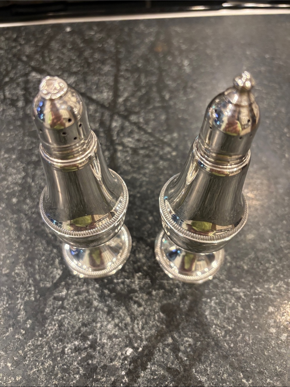 Sterling weighted salt and pepper set